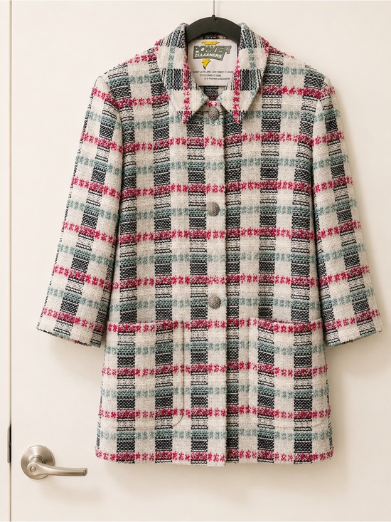 St. John Jackets & Blazers - Vintage Inspired Tweed Plaid Jacket Oversized Chic Statement Piece ST John 18